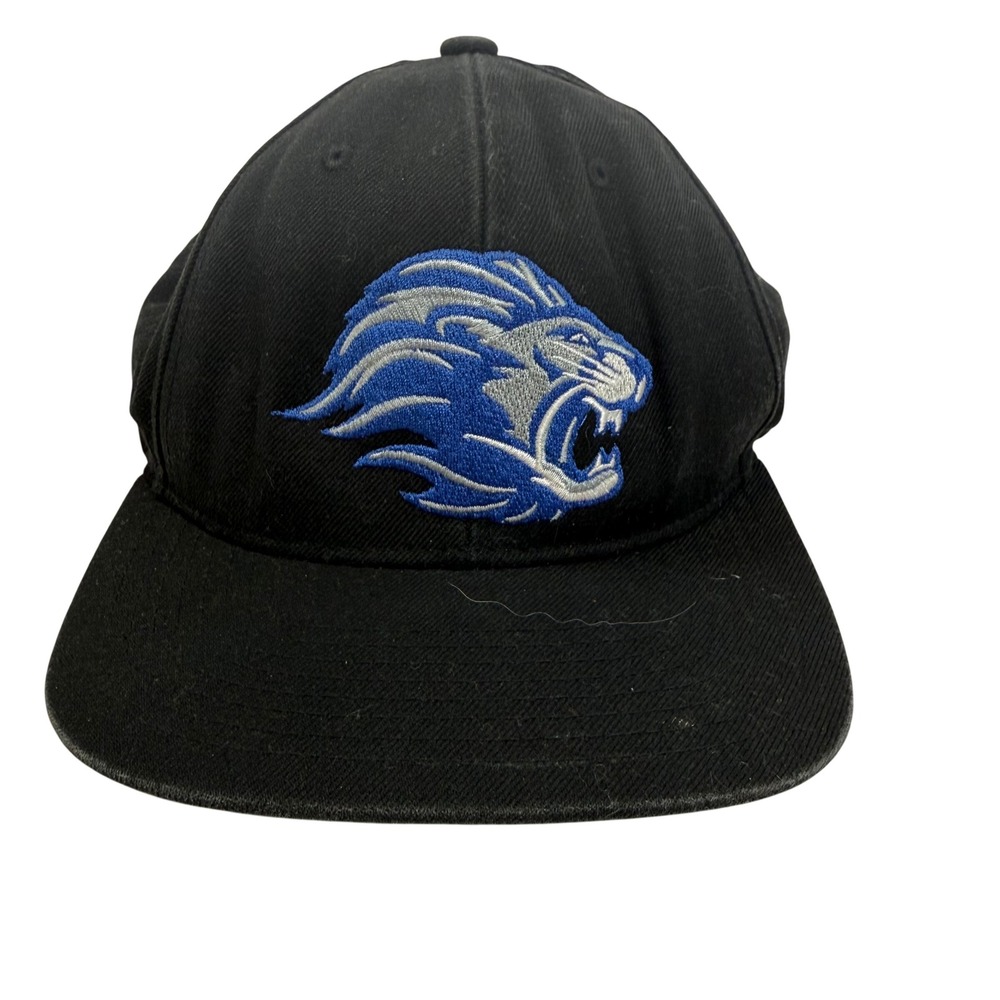 Yupoong The Classics Lion Head Snapback Hat Black Blue Silver Skater Y2K